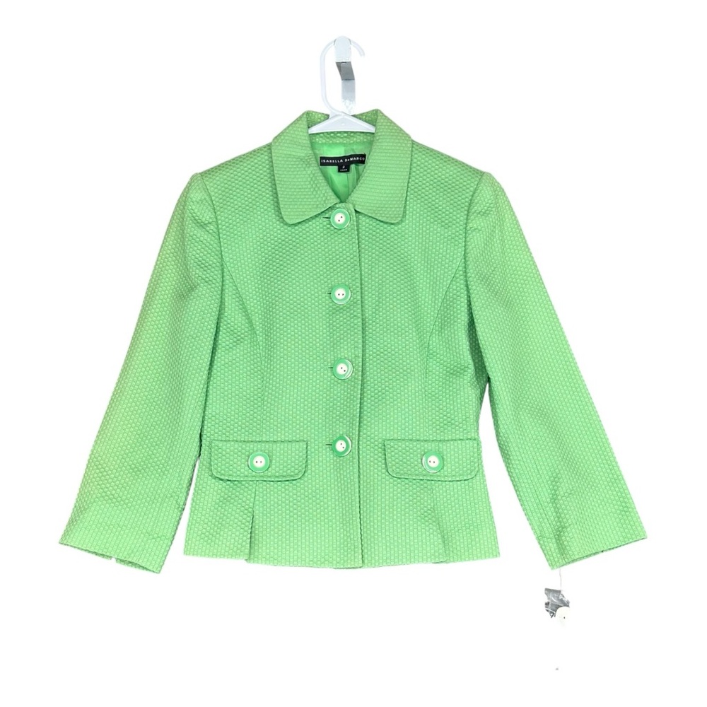 Isabella Demarco NWT Women’s 2 Selma Button Jacket Green Retro Office Casual